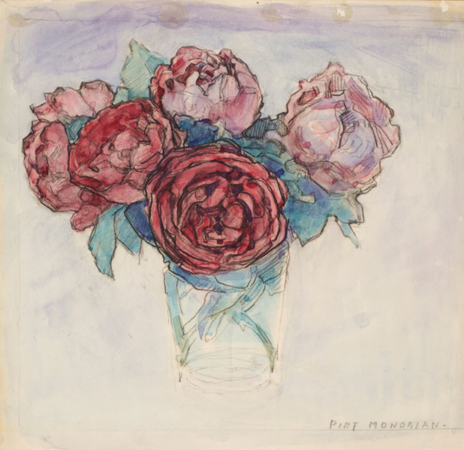 Roses in a Vase, Piet Mondrian